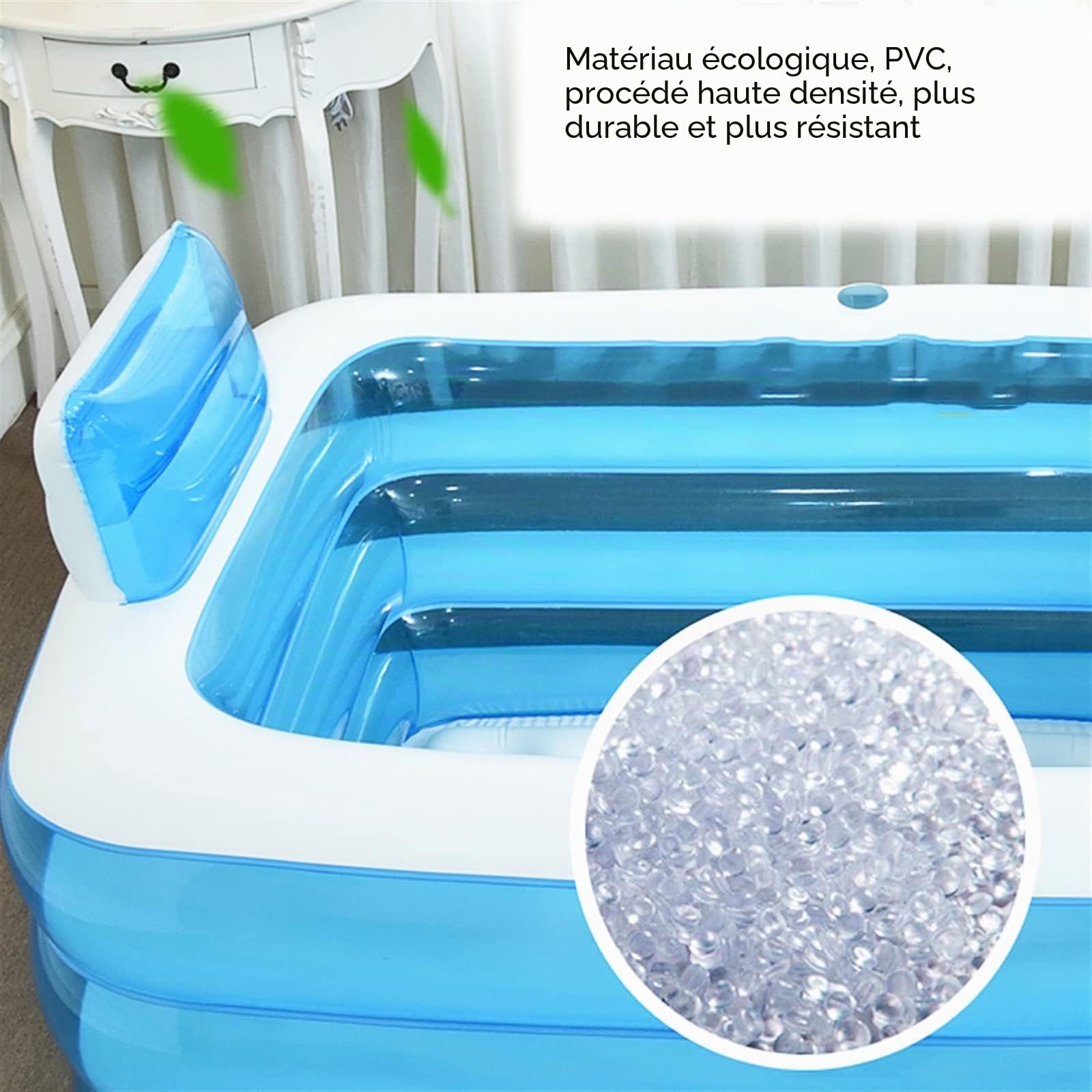 Baignoire gonflable adulte Spa balnéothérapie Hickened Baril De Bain De Plage Baignoire Double Pliable PVC (170 * 130 * 60CM, Bleu)