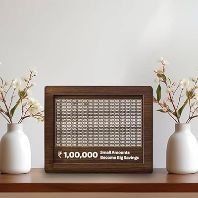 Money Saving Box for Adult and Kids 1 Lakh Wooden Piggy Bank: Premium Money Saving Box for Adults, Girls, and Kids - Sav