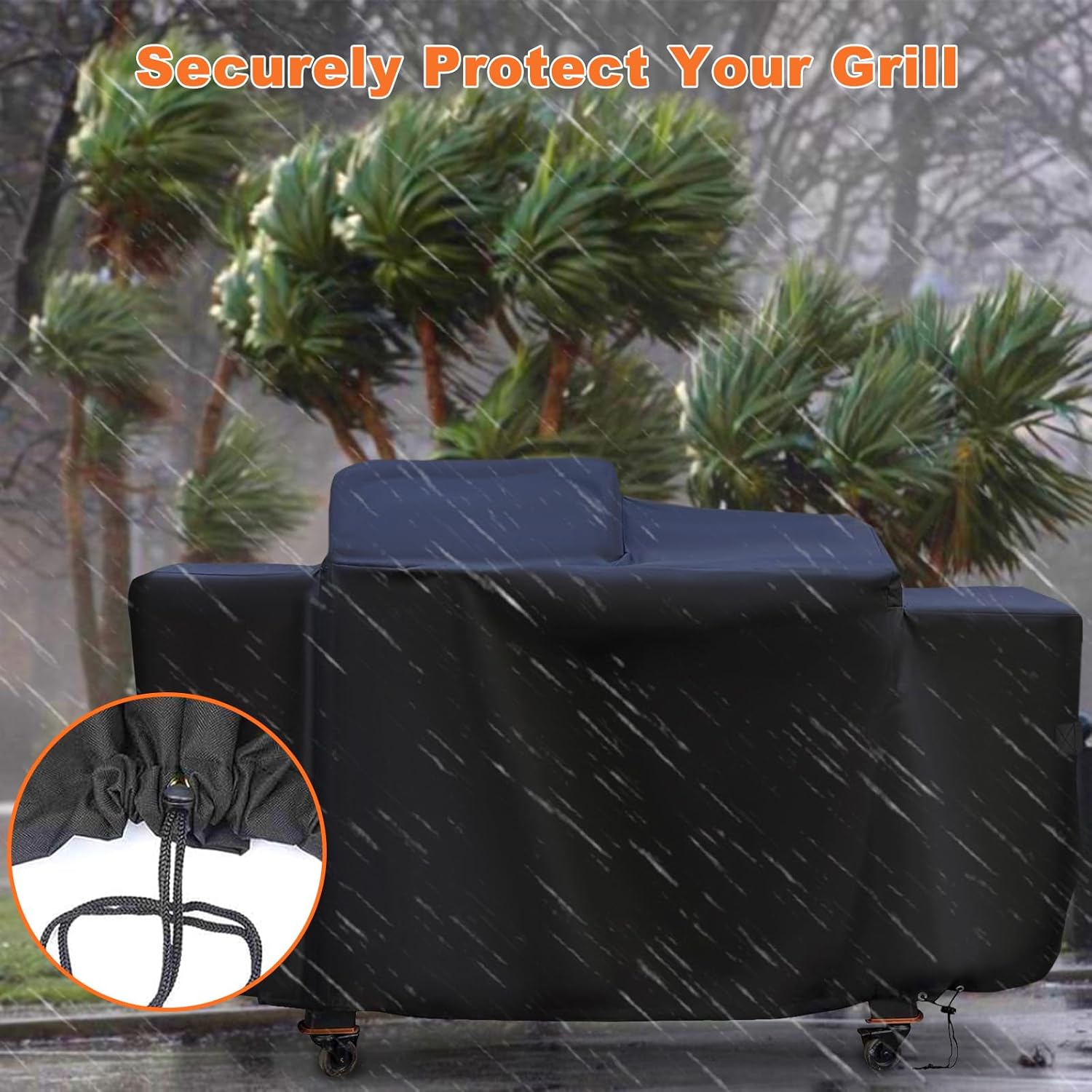 Grill Cover for Pit Boss Charleston 1020 Pellet Grill Gas Griddlle Combo PB1020NX, 600D Heavy Duty Waterproof UV Resistant Cover for Pit Boss, Outdoor Barbeque Grill Accessories