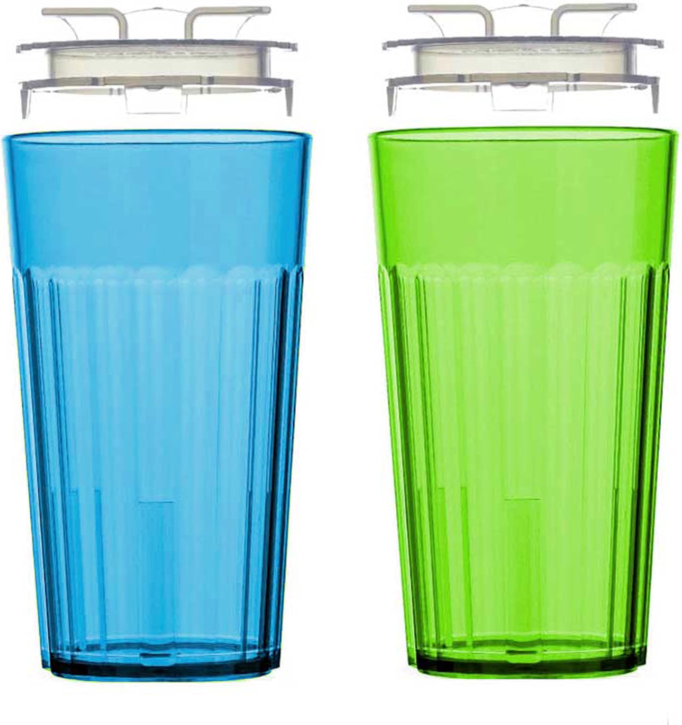 Smart Cup Bundle (Blue & Green 2-Pack) Toddler Transition Weaning Cup, Montessori-Inspired Design, Slow-Spill 360 Rim Flow-Control, BPA-Free, Made in USA, E-Guide via QR Code
