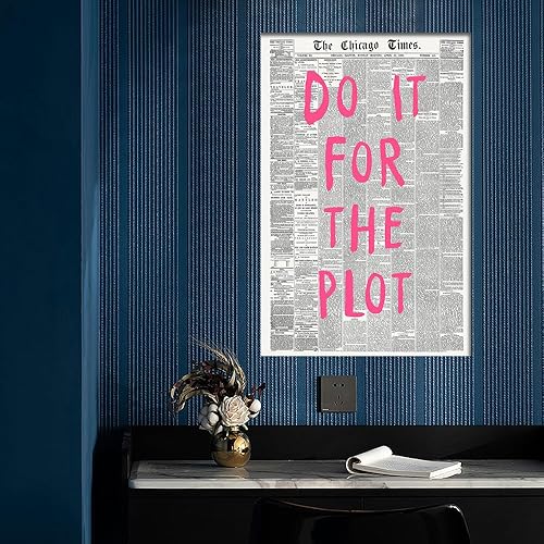 Miniatura 5 de Sufeasdf Afirmación - Lienzo de periódico con cita rosa, arte de pared, cita de afirmación, póster estético de habitación, impresión retro de