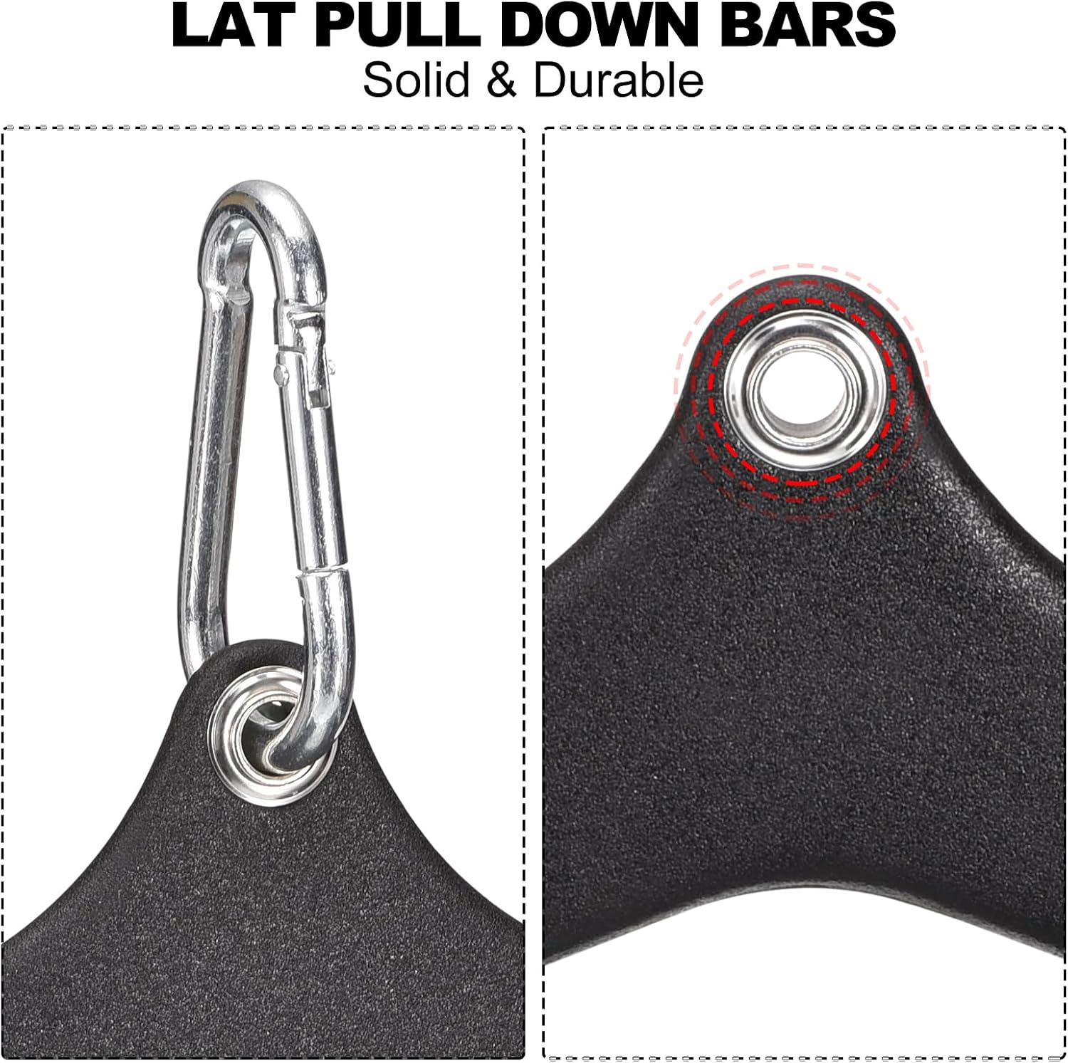 uxcell LAT Pull Down Bar, Gym Fitness Pulldown T-bar V-bar for Rowing Cable Machine Attachment, Back Tricep Strength Training Middle Outside Handle