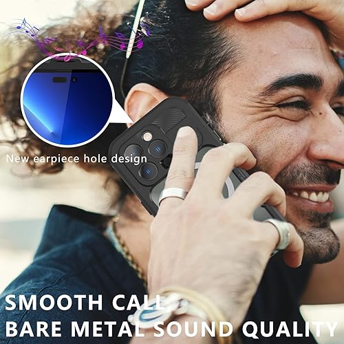 Miniatura 8 de Funda impermeable compatible con iPhone 14 Pro Max de 6.7 pulgadas, para MagSafe, protector de pantalla de vidrio transparente, protector de