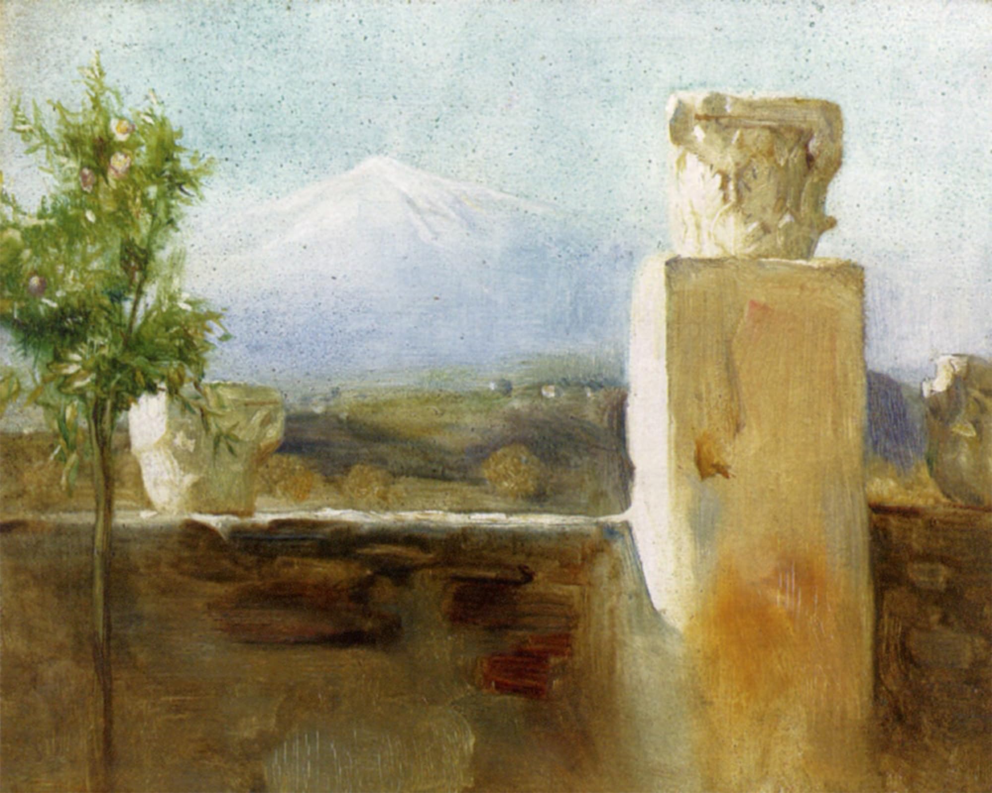 ARTXLXXBN Famous Painting Canvas Artwork Graffiti Print Mount Etna From Taormina by Arthur Hacker Portrait Canvas Image for Home Decor 60x90cm