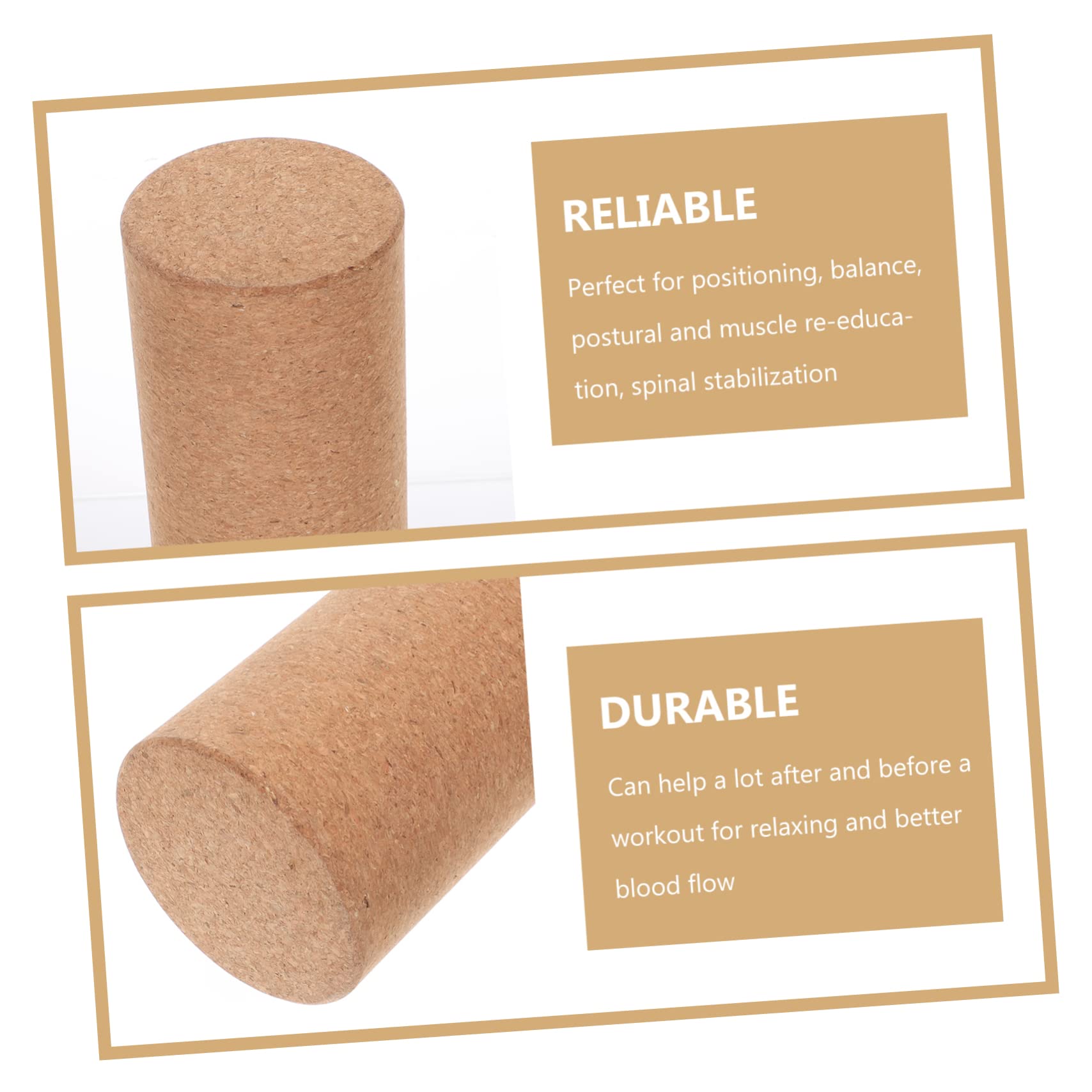 Toyvian Columna De Yoga De Corcho Para Masaje De Espalda Cilindro De Yoga Deportivo Portátil Para Entrenamiento De Flexión De Espalda