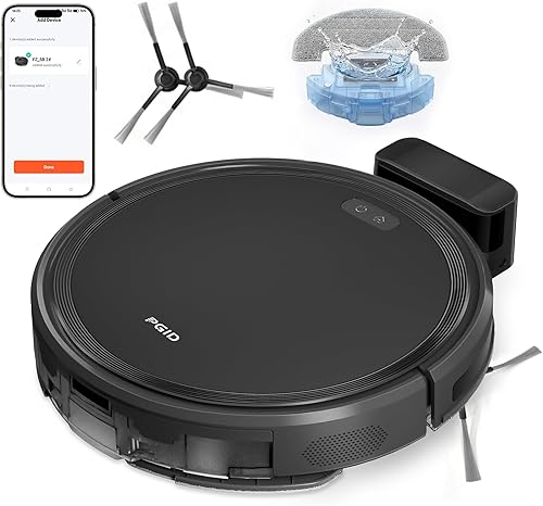 Robot aspirador inteligente, succión fuerte de 5000 Pa, trapeador de vacío 2 en 1, control inteligente de aplicación WiFi, robot de limpieza apto