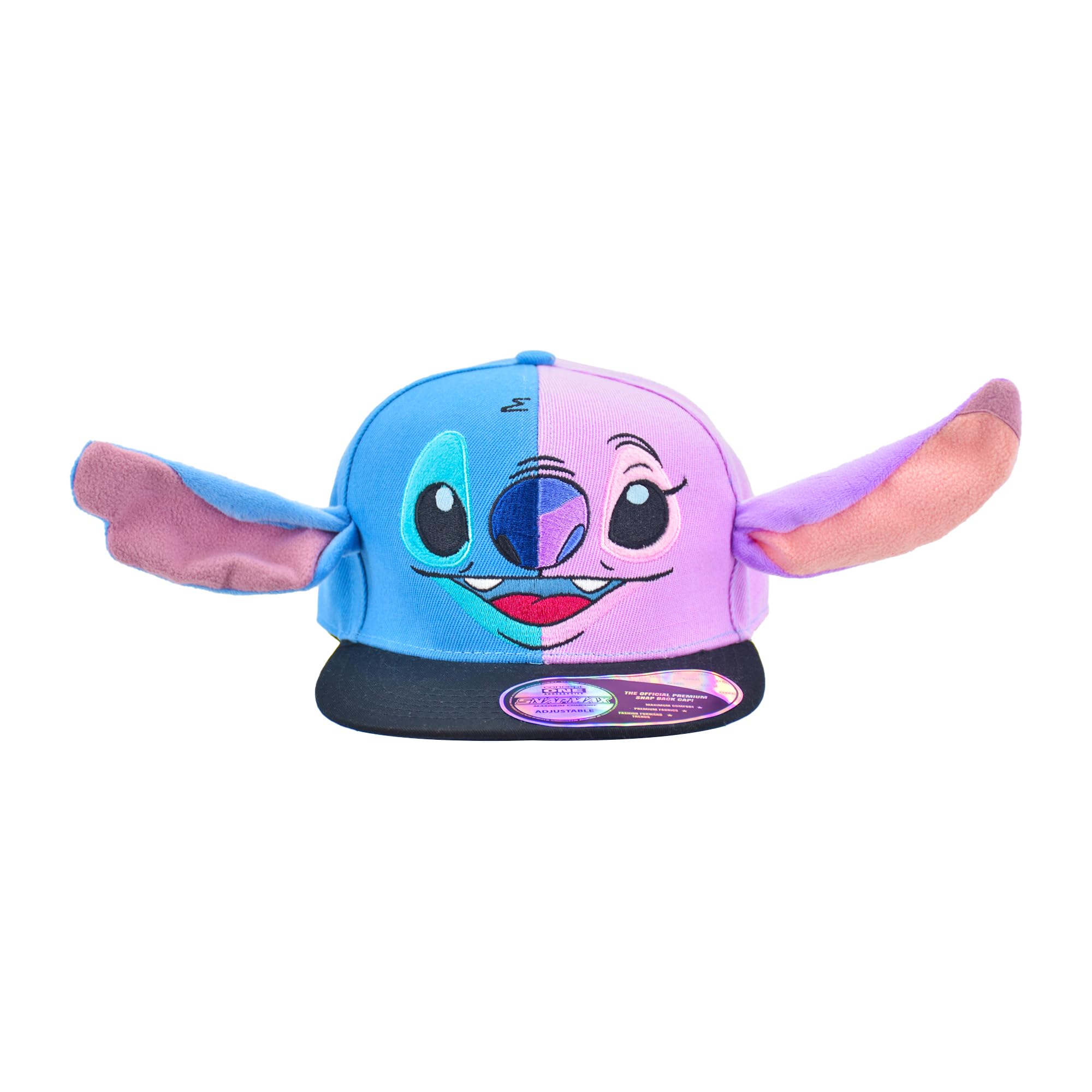DisneyDisney Stitch Baseball Cap, Adjustable Flat Brim Snapback Hat with Flat Brim, One Size