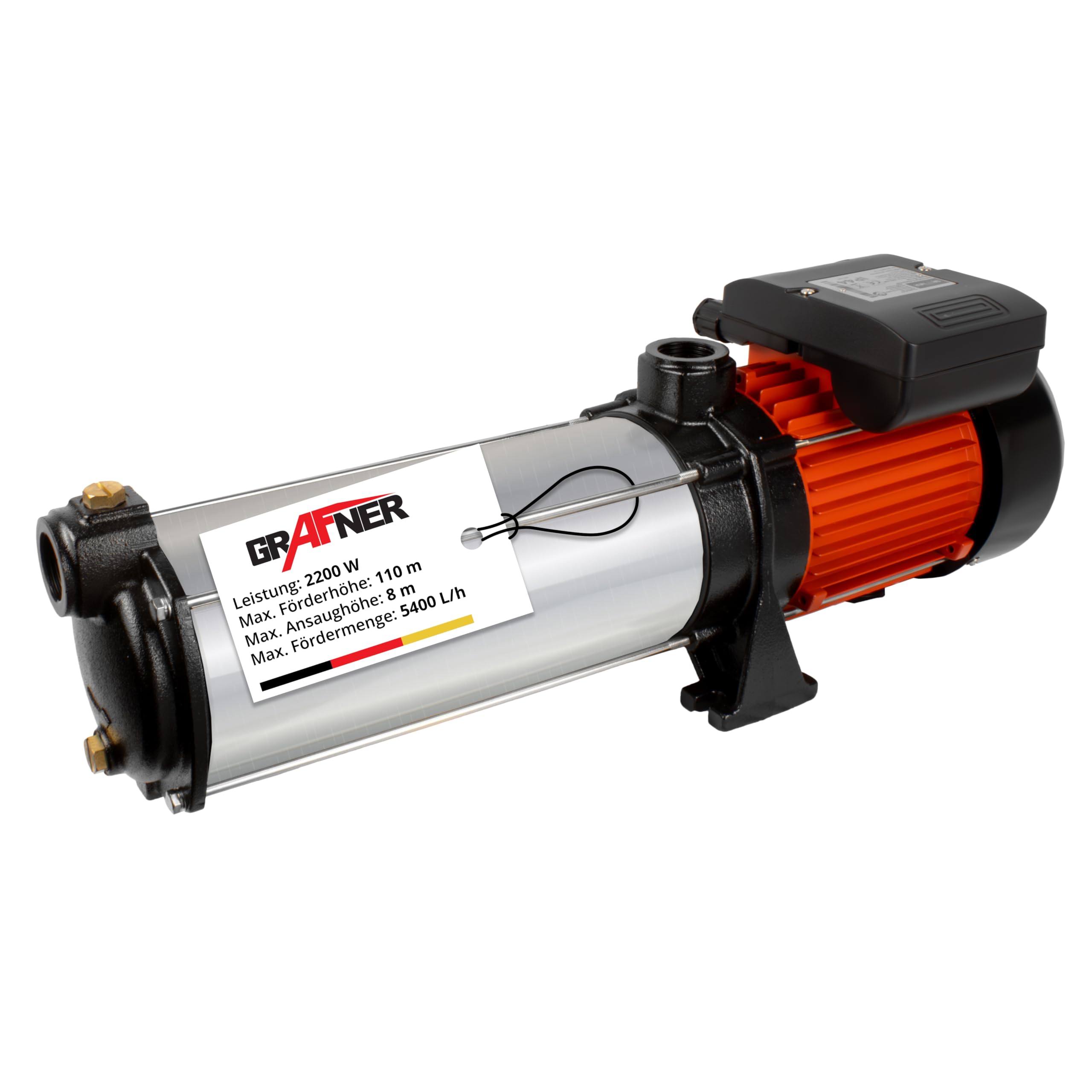 Grafner Kreiselpumpe 10 Stufen - 5400 l/h, 2200 Watt, 11 bar