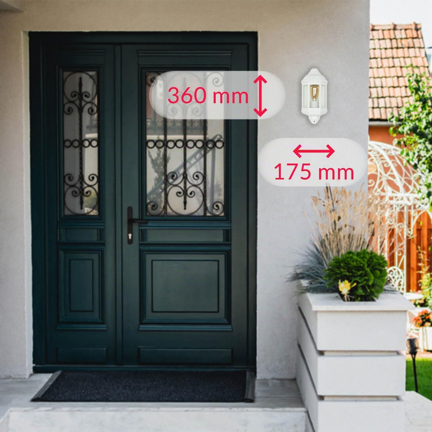 Licht-Erlebnisse Outdoor Wandleuchte Aluminium Glas in Weiß IP44 Haustür Garten Balkon H:36 cm E27 Maritime Schiffslampe Rustikale Außenlampe LIVORNO