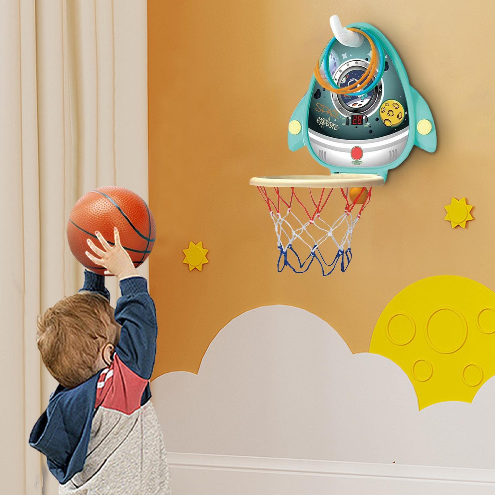 ✨バスケットボールフープセット 電子スコアボード付き Amazon.co.jp: 子供用バスケットボールフープセット、子供用屋内