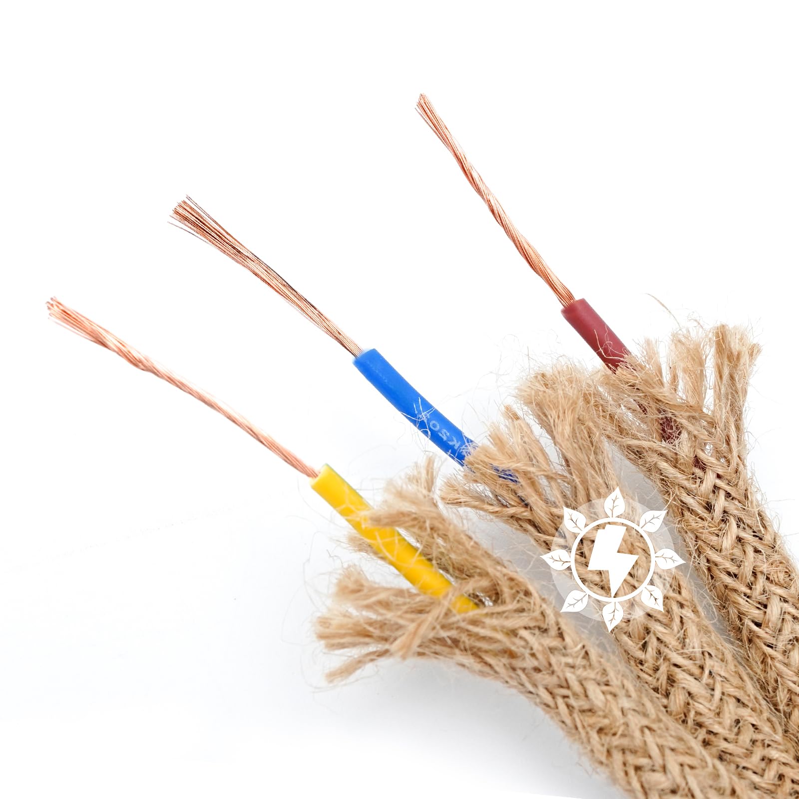 GrennSun Cable Cuerda - 10 Metros Cable Trenzado Vintage 3x0,75mm² Cable Electrico 3 hilos para Lámparas de Araña, Apliques y Pantallas de Lámparas
