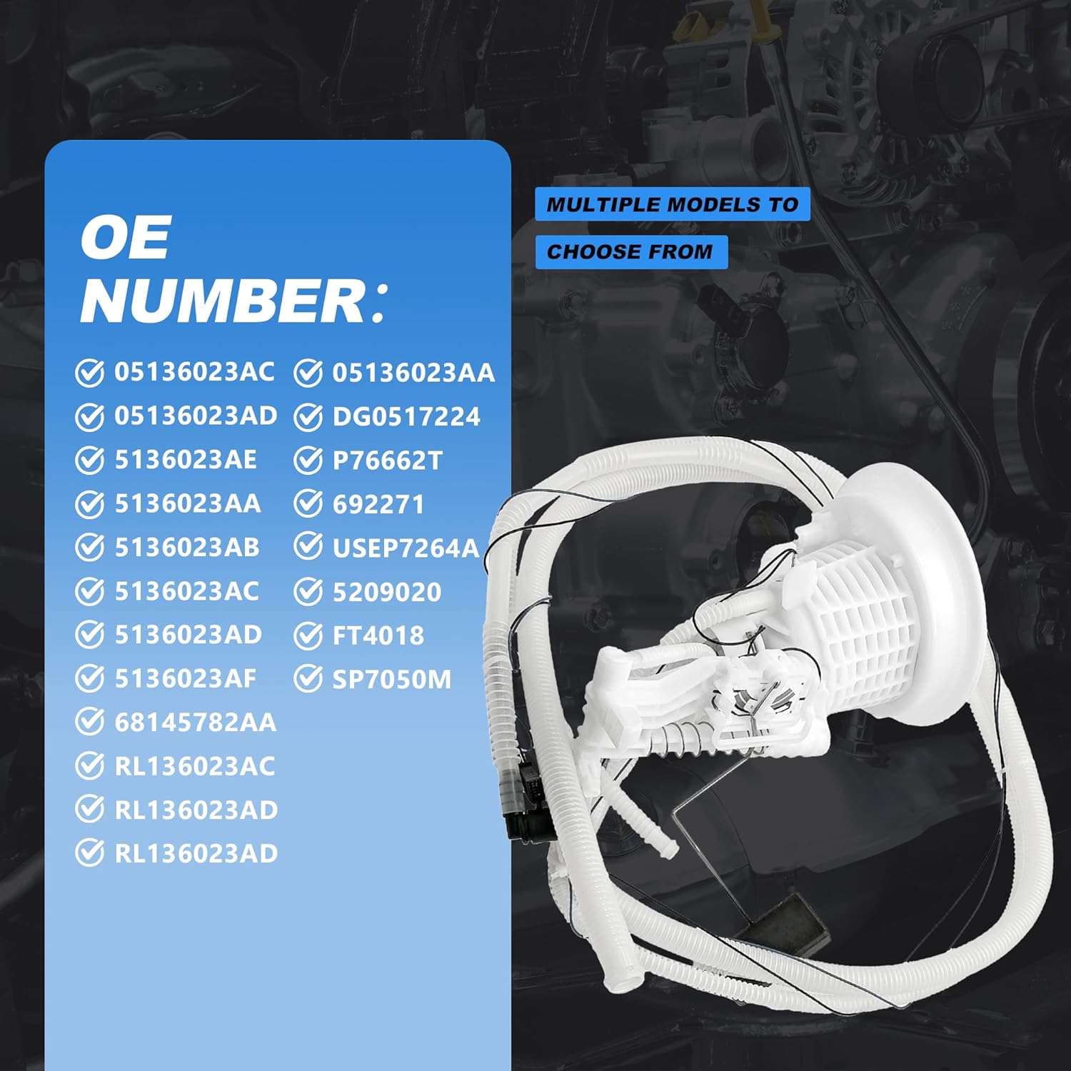 Fuel Filter Assembly w/Sending Unit For 2005-2014 Chrysler 300 Dodge Challenger Charger Magnum 05136023AC 05136023AD RL136023AD