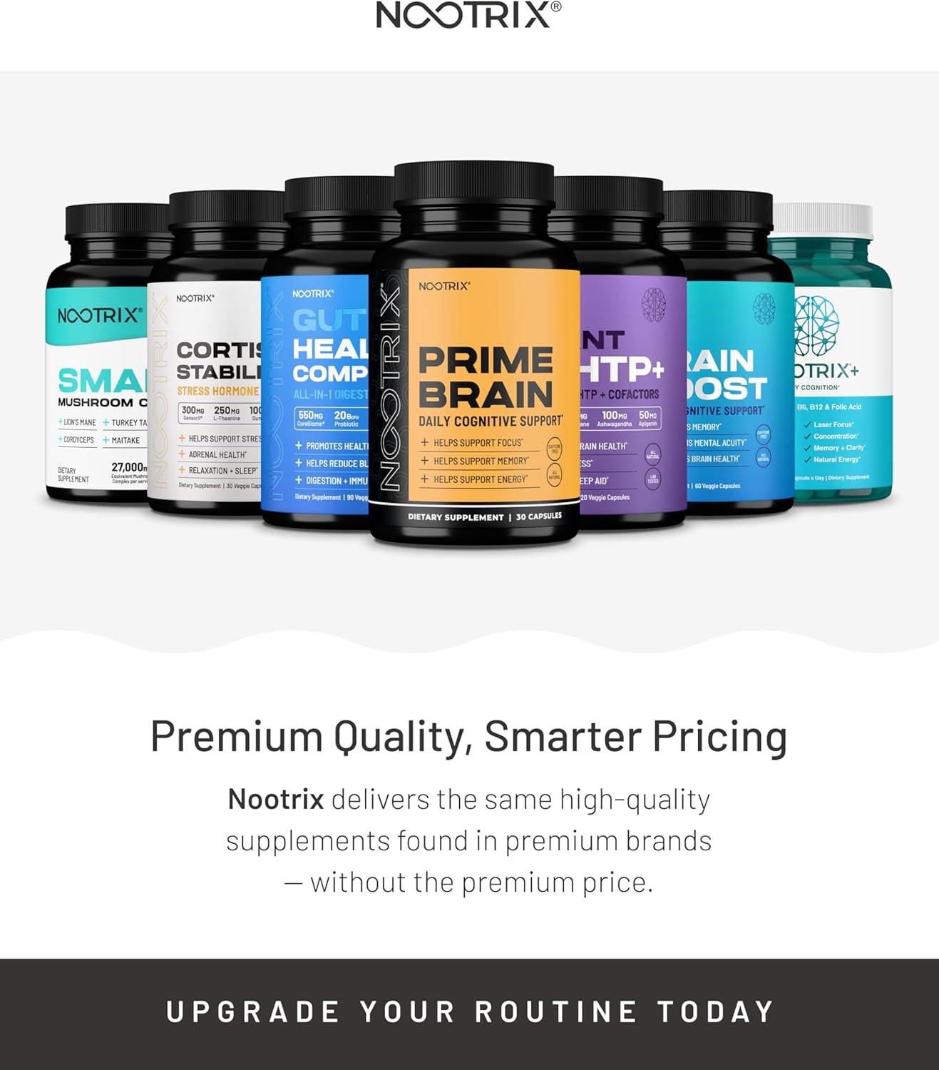 Nootrix Prime Brain Nootropic Supplement | Supports Memory, Mental Focus, Cognitive Health & Energy | Promotes Healthy Mood & Brain Function | Ginkgo Biloba, Lion's Mane & L Theanine | 180 Capsules - Image 7