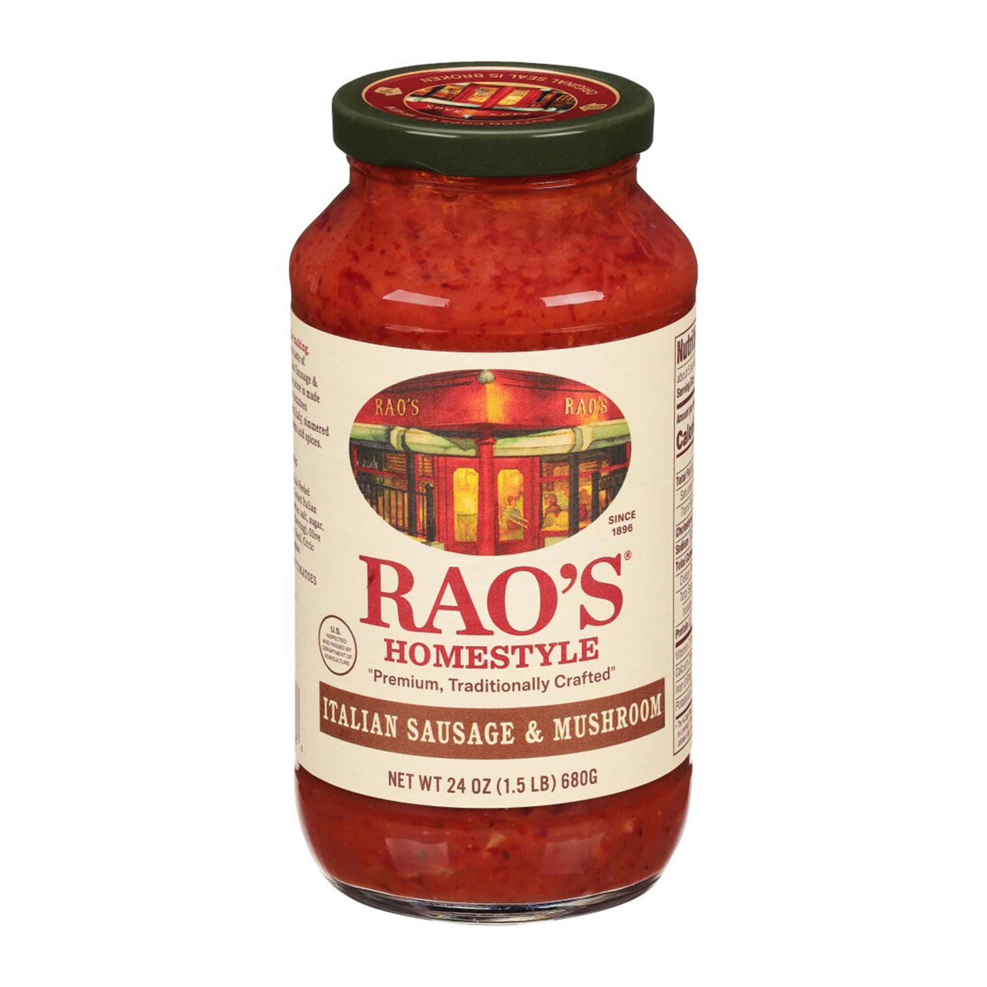 Homemade Rao's Sausage & Mushroom Sauce, 24 Fl oz, 1.5 pound (pack of 1)