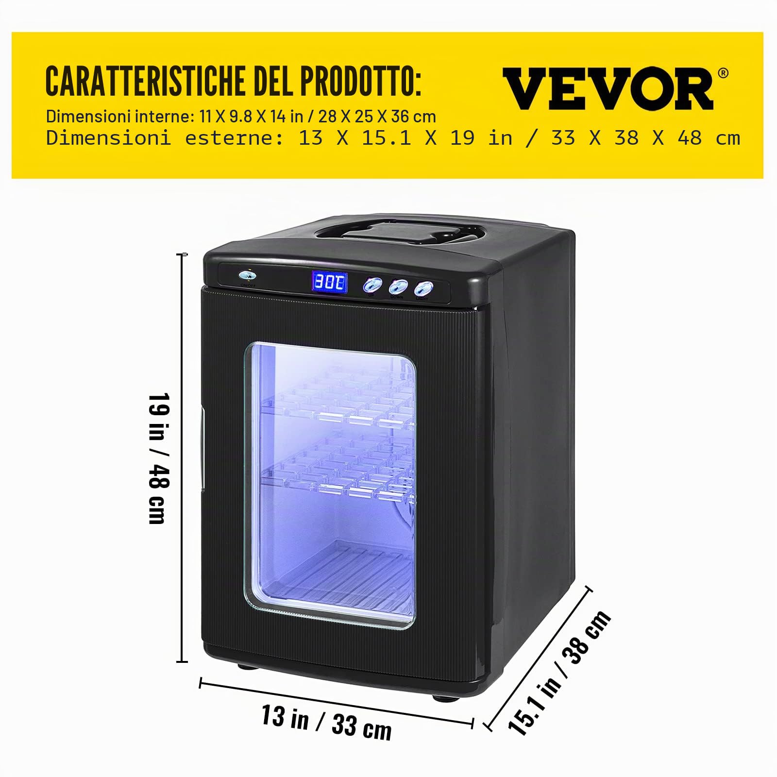 Incubatrice 5°-60°C (36-140°F), 25L, Automatica covatrice con Temperatura costante per rettili o Anfibi