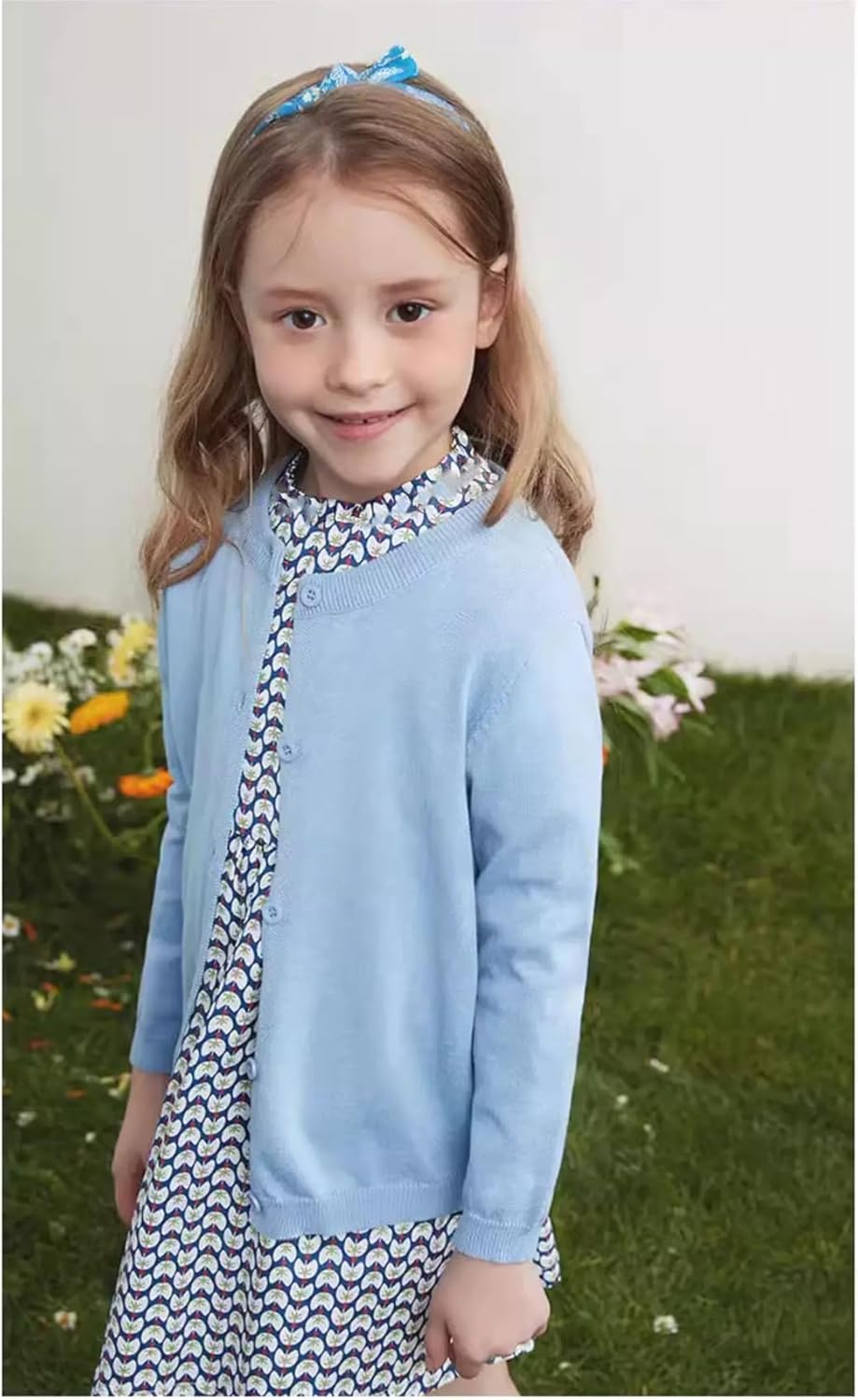 Girls Cardigan Sweater School Uniforms Toddler Long Sleeve Button Knit Solid Sweaters Tops - Image 7