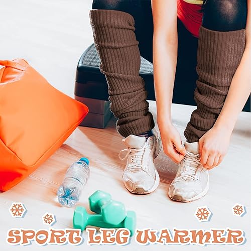 Miniatura 8 de Meanplan 5 piezas de calentadores de piernas acanalados, calcetines largos de punto para el muslo, calcetines de ganchillo Kawaii sin pies para