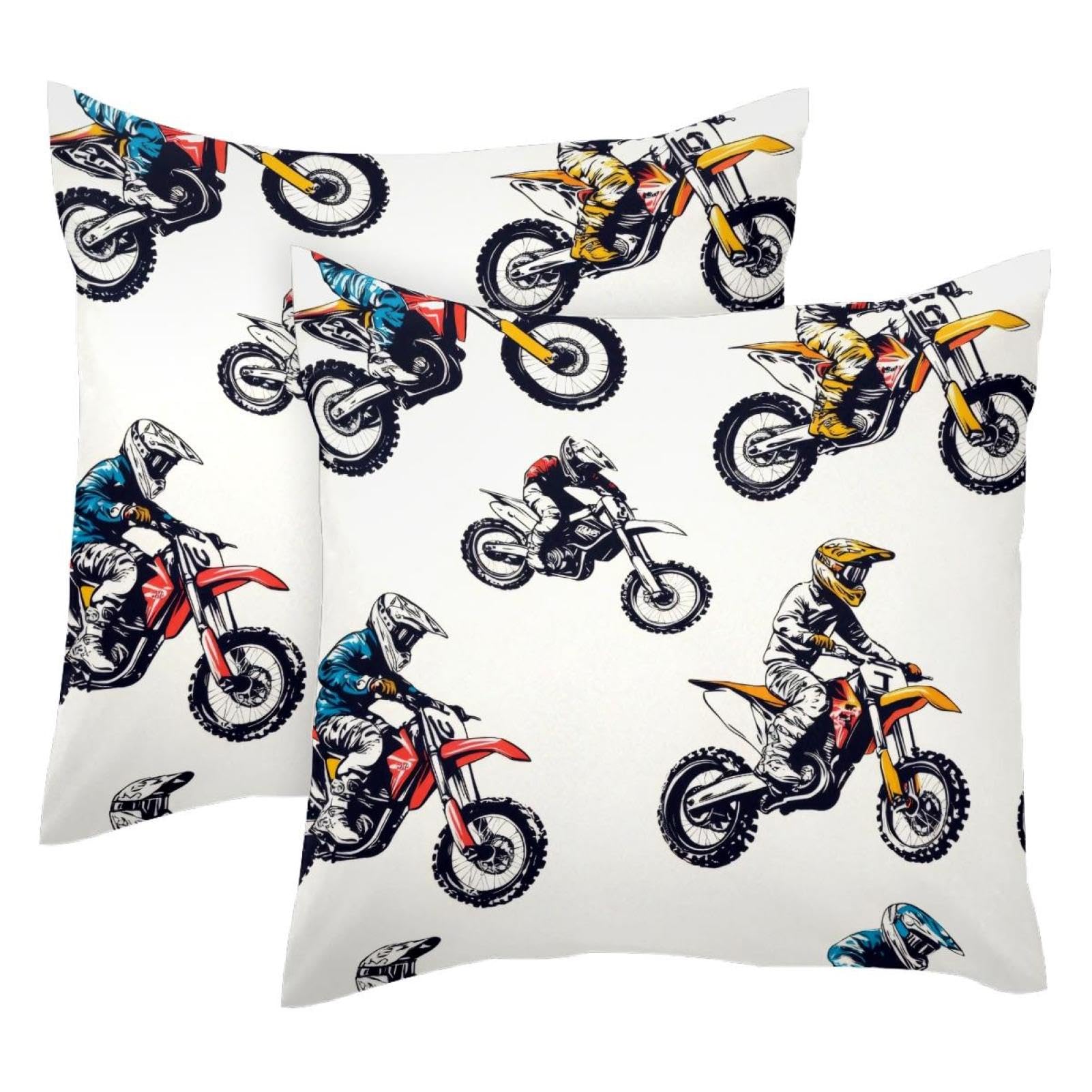 Housse de coussin moto velours doux lot de 2 evasion et confort