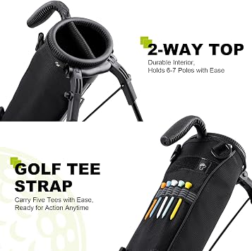 uniHimal Golf Lightweight Stand Carry Bag Easy to Carry and Durable | Pitch n Putt Golf Bag, Driving Range, Par 3, Executive Courses, 31.5 Inches Tall