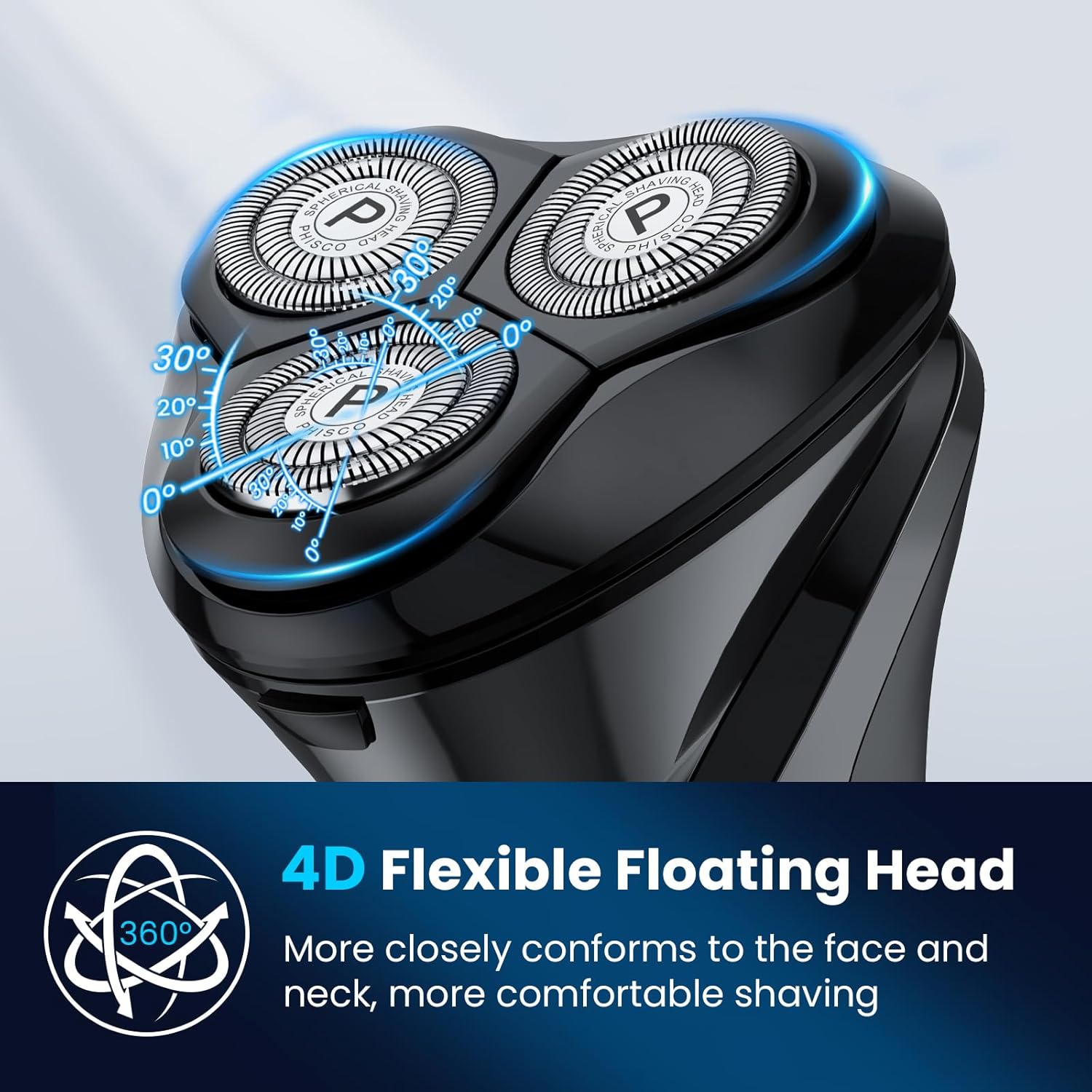 Electric Razor for Men with Pop-Up Trimmer, Rechargeable IPX7 Waterproof Electric Shaver, Fast Charging Shavers for Men, 120Mins Runtime, Gentle on Sensitive Skin