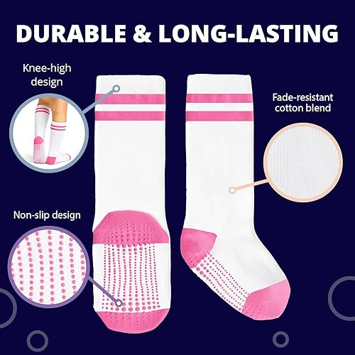 Miniatura 3 de LA Active - 5 pares de calcetines altos para la rodilla (algodón antideslizante)