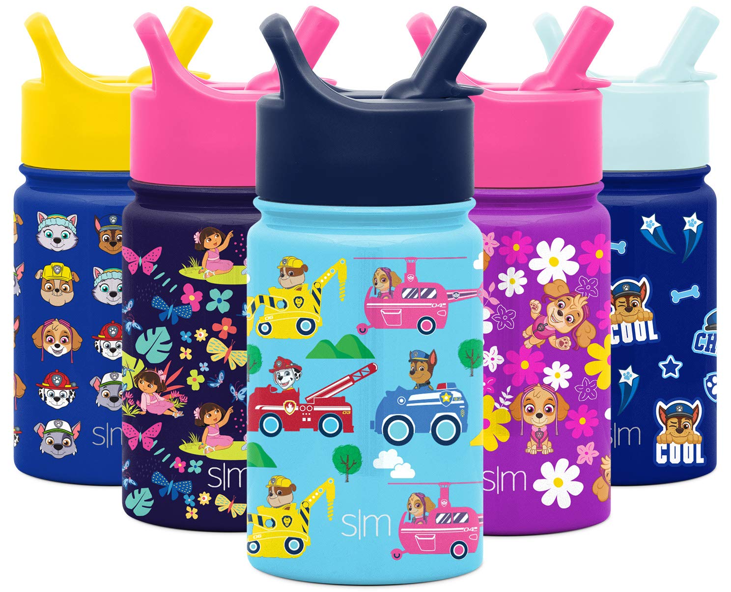 Simple Modern Kids Water Bottle with Straw Lid | Insulated Stainless Steel Reusable Tumbler for Toddlers, Girls, Boys | Summit Collection | 10oz, Paw Patrol Adventures