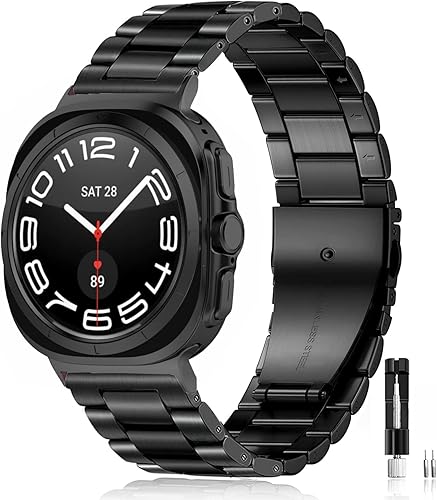Miniatura 8 de Correa de repuesto para Galaxy Watch Ultra de 1.850 in (20242025), correa de repuesto de metal de acero inoxidable para hombres y mujeres para