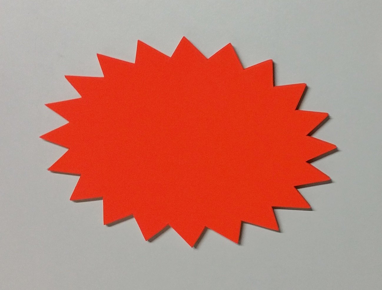 100 Kugel - Sterne - Preisschilder aus Neon Karton leuchtrot 16 x 23 cm 380g/qm Werbesymbole für Räumungsverkauf