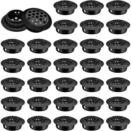 Uenhoy 20 Pack Black Round Soffit Vents - 1 Inch Stainless Steel Air Vent For Cabinets & Wardrobes - View #12