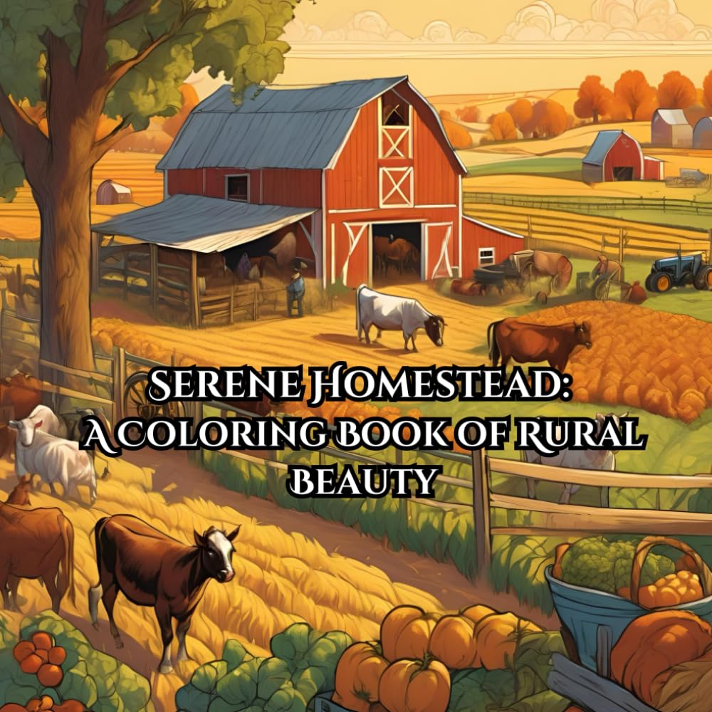 Serene Homestead: A Coloring Book of Rural Beauty
