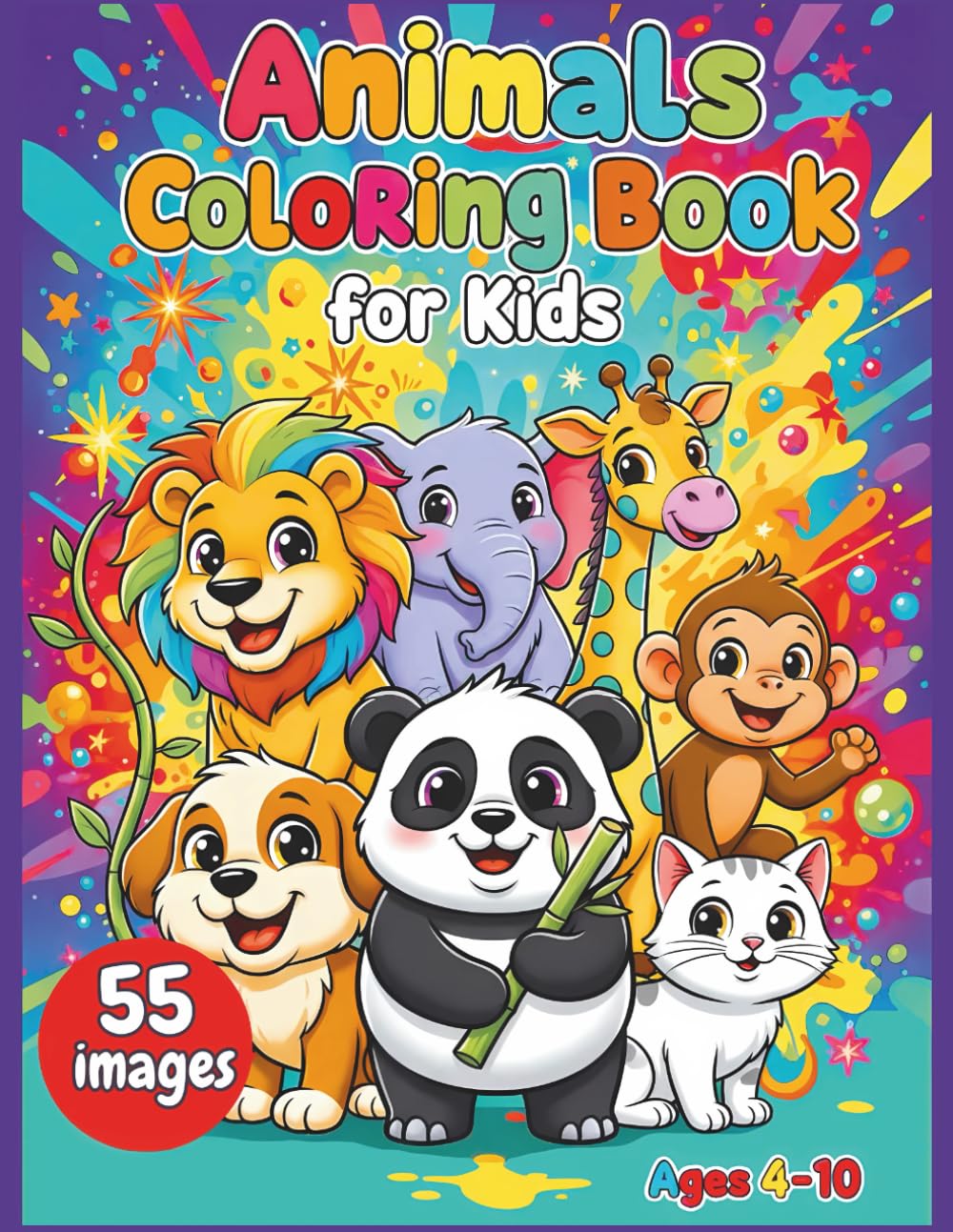 Animals Coloring Book for Kids: Cute and Fun Animal Coloring Pages for Ages 4–10
