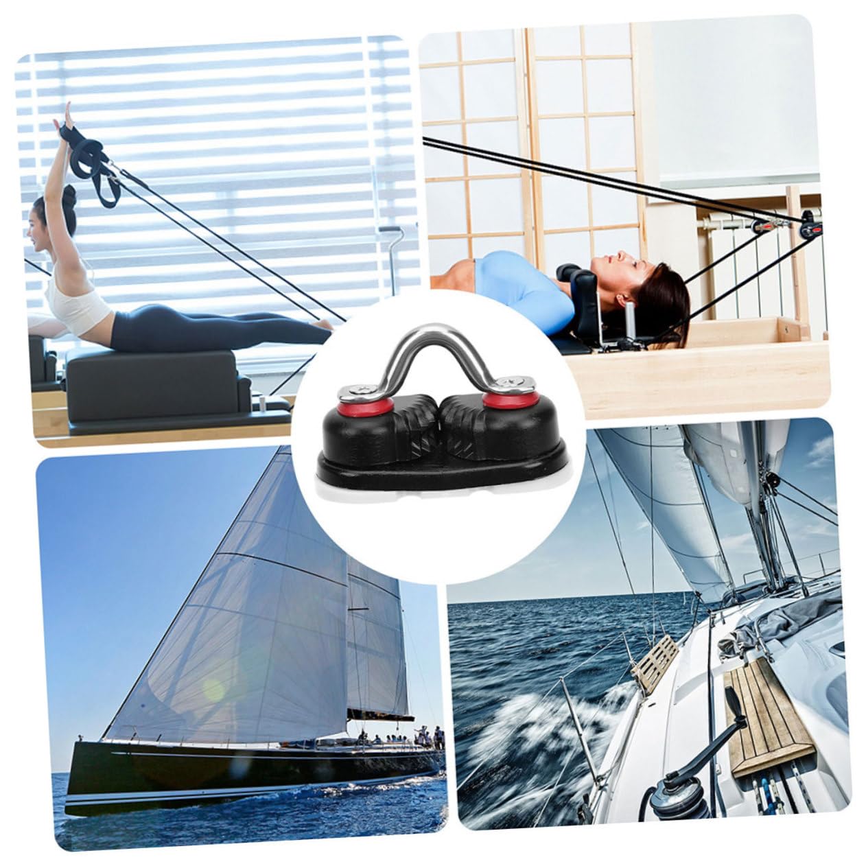 HANABASS Strozzascotte per Barche a Vela e Kayak in Lega di Alluminio 86x38 Mm Anello Guida, Set da 2 Pezzi per Accessori Nautici, Ingresso Rapido, Adatto a Yacht e Ambienti Marini