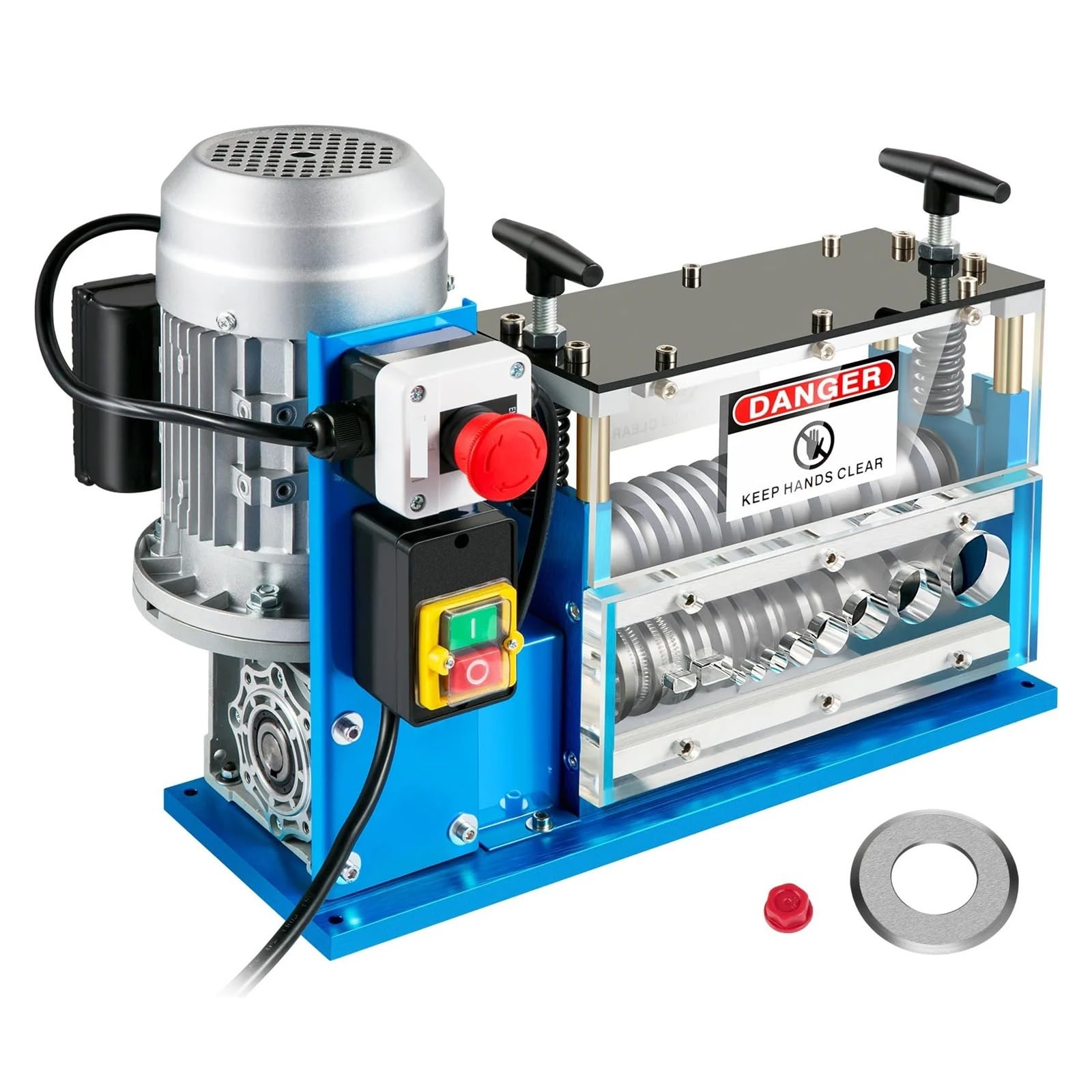 Wire Stripper, 370W 1.5-38mm Electric Wire Stripping Machine Cable Stripper 11 Channels Acrylic+Aluminum+Blade