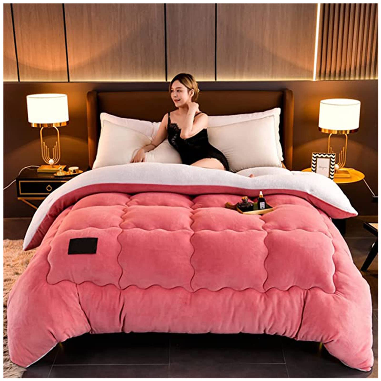 Couette en duvet d'hiver et cachemire en velours d'agneau luxe 200x230cm