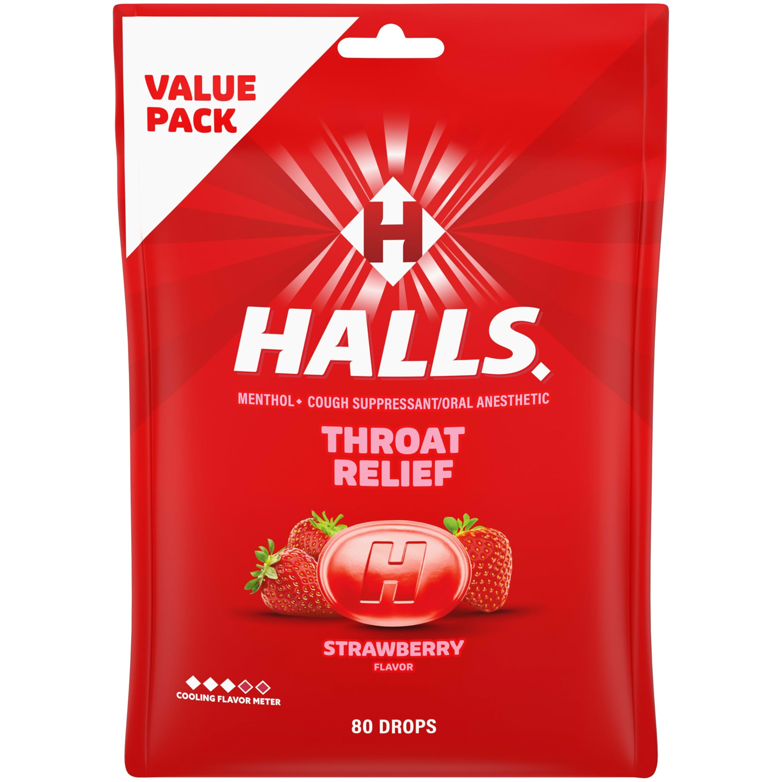 Amazon.com: HALLS Throat Relief Strawberry Cough Drops, Value Pack