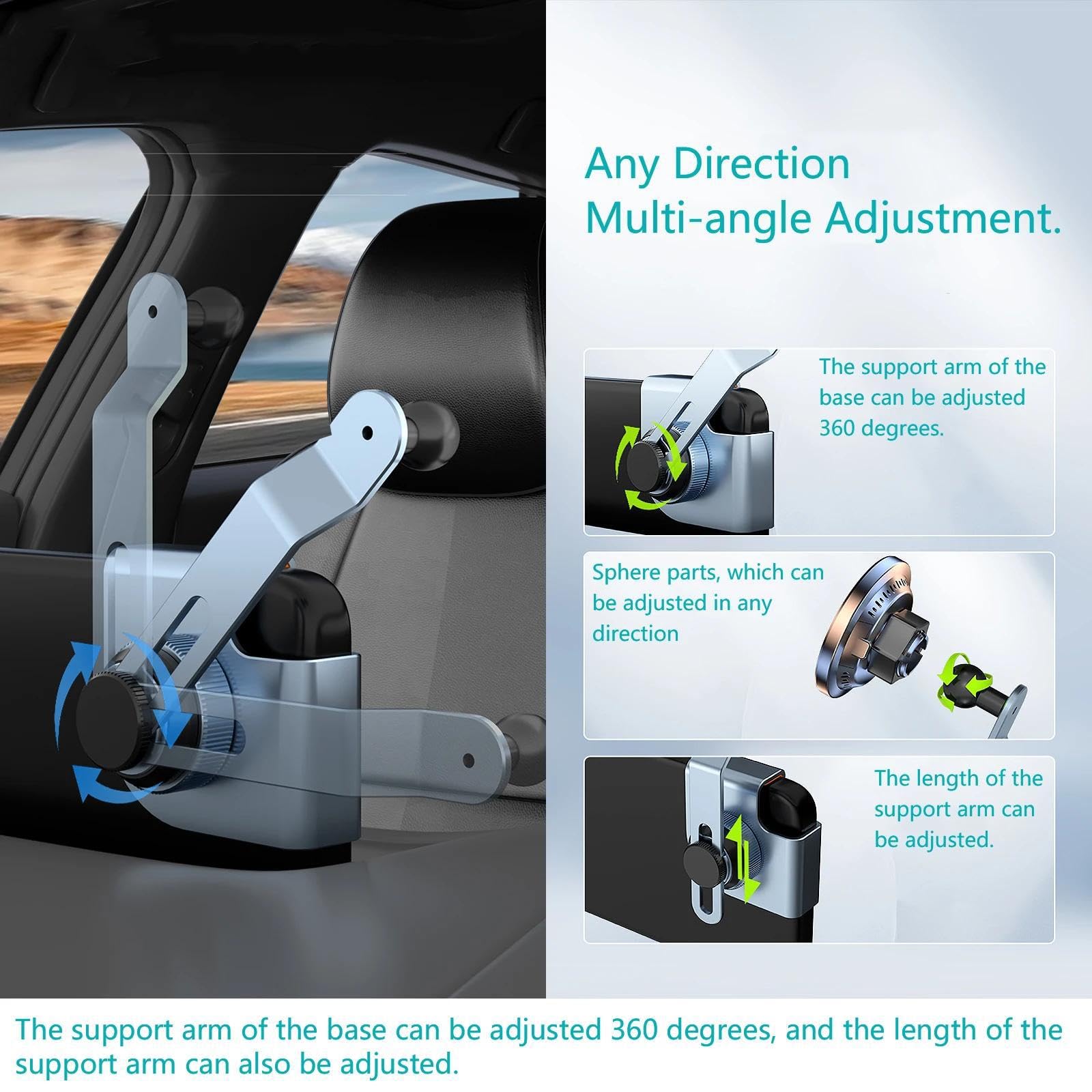 Soporte Móvil Coche para Audi Q5 2018-2023, Soporte Especial para teléfono de Coche con Pantalla de visualización y Base Fija para teléfono móvil