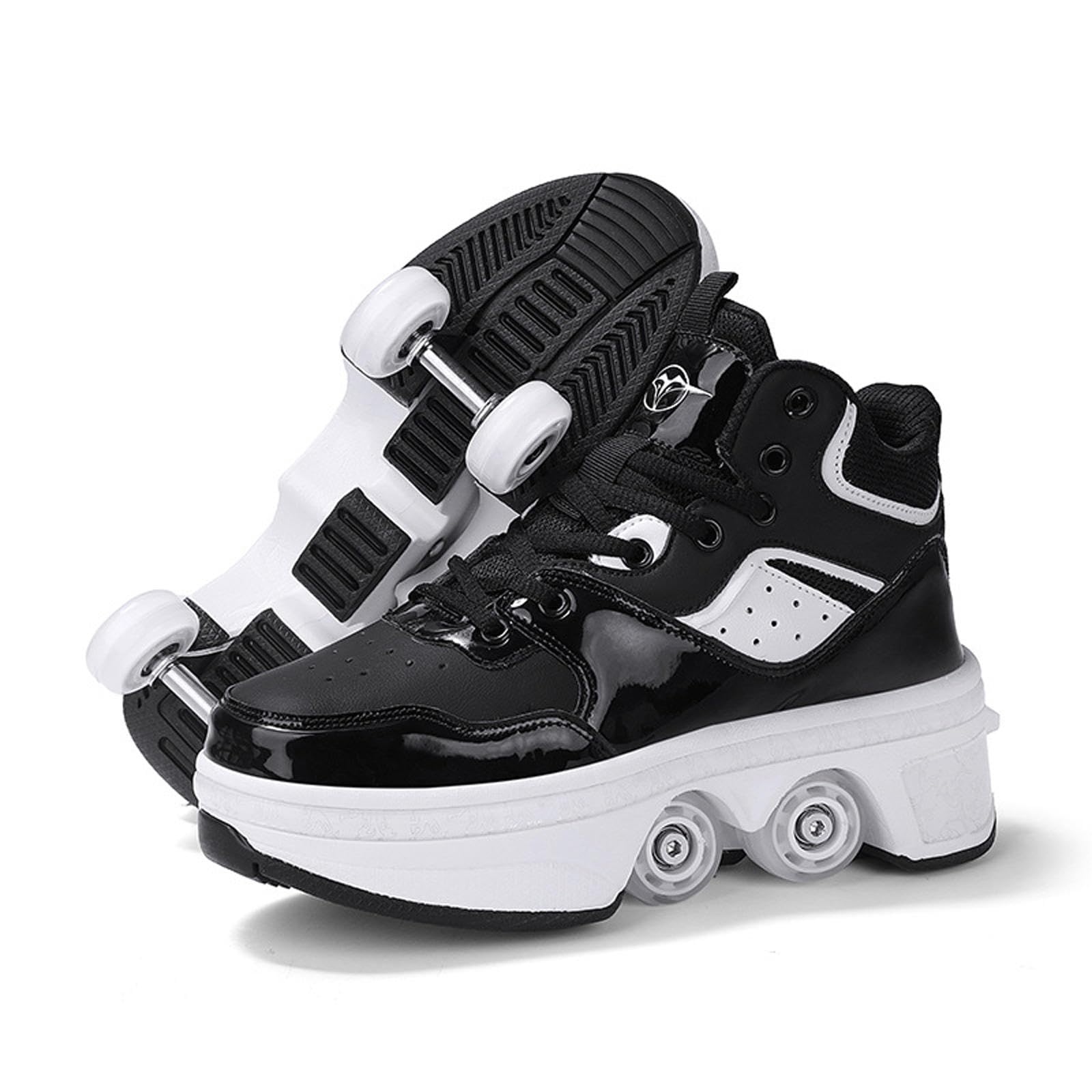 Patins à roulettes, Chaussures avec Roues, Bottes de Patins à roulettes Adultes, Chaussures de Skateboard Techniques pour Les Sports de Plein air,44