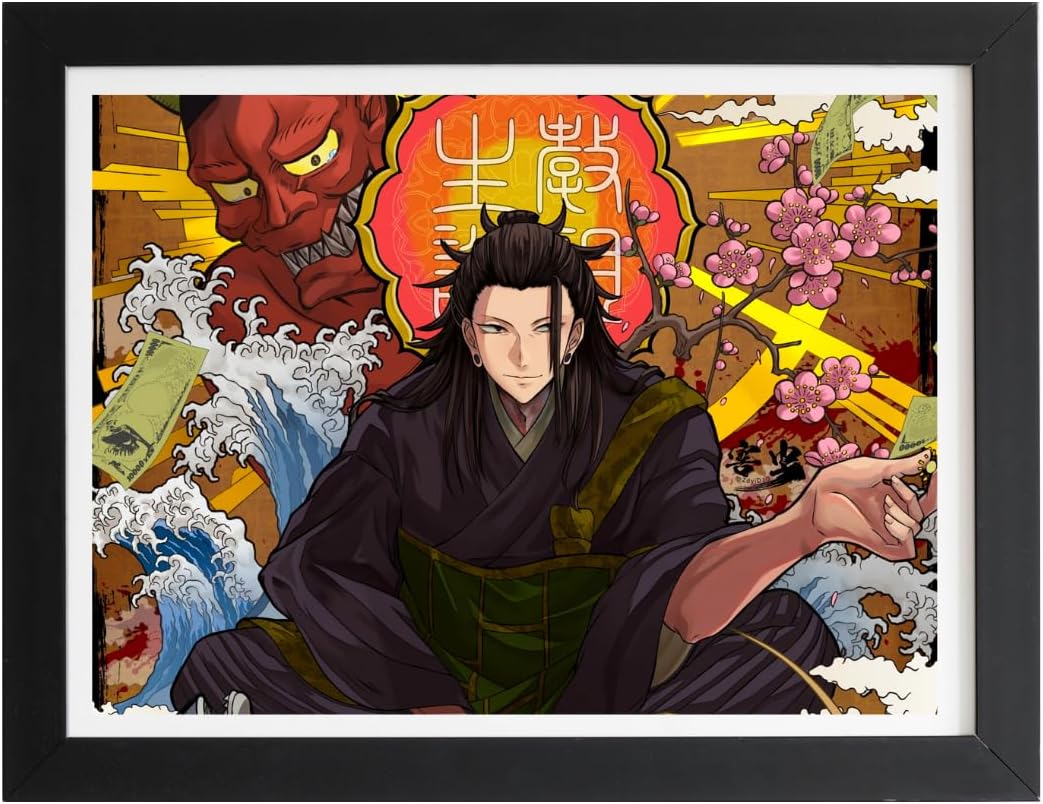 YourCanvas | Suguru Geto | Jujutsu Kaisen Anime Frames By YourCanvas | Lanndscape (Black Framed 10×13 inches, Suguru Geto)