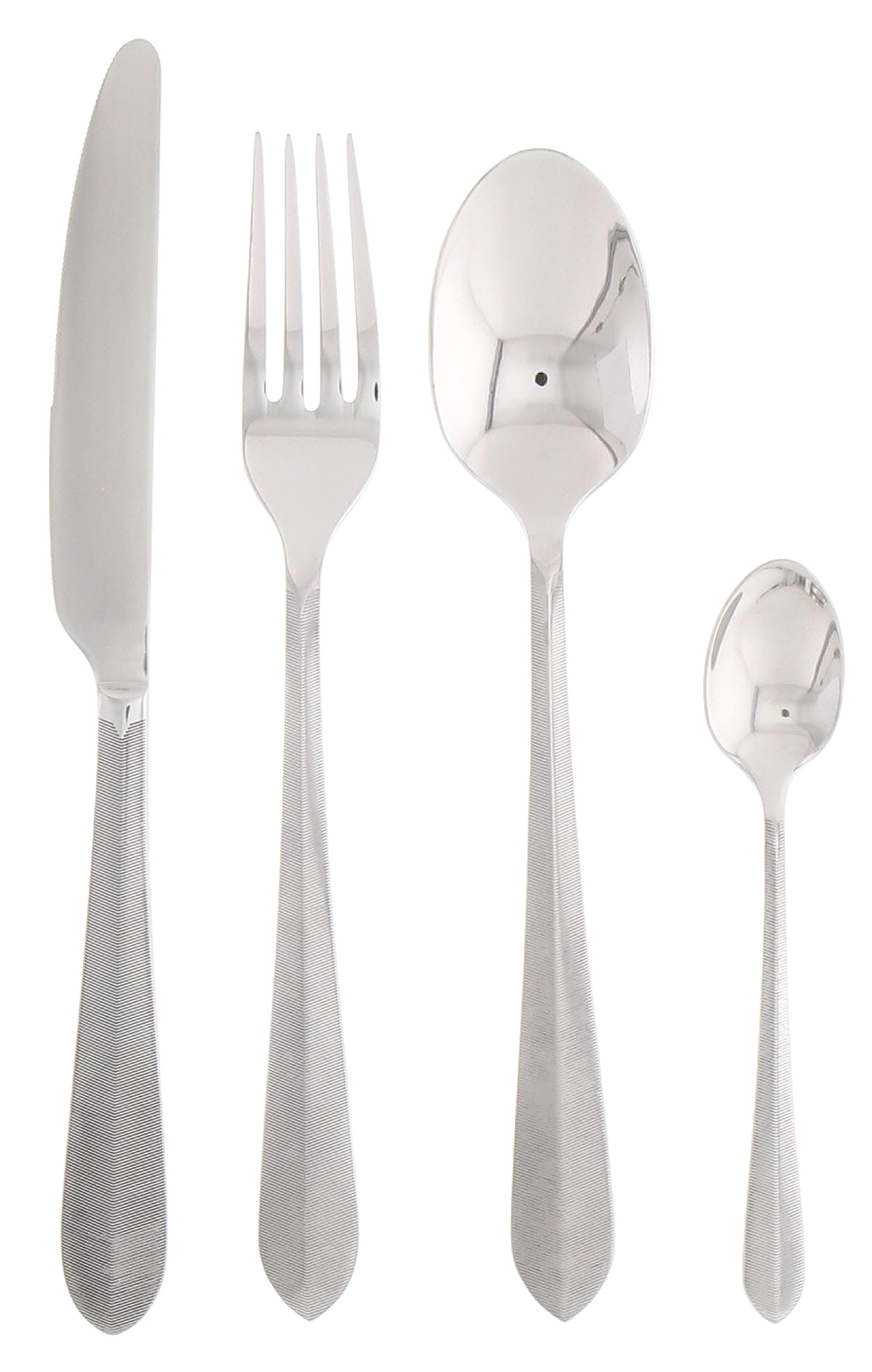 Pradel Excellence - Ménagère Plume 16 Couverts de Table - Coffret pour 4 Personnes en Acier Inoxydable - Set de Couteaux de Table, Fourchettes, Cuillères à Soupe, Cuillères à Café - Finition Miroir