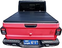 Vista 1 de Cubierta Tonneau Rígida Tri-Fold de FRP de 6'1" para Caja de Camión Nissan Frontier 2005-2026 Compatible con Sistema de Rieles Utilitarios