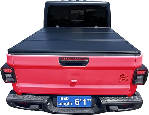 Cubierta Tonneau Rígida Tri-Fold de FRP de 6'1" para Caja de Camión Nissan Frontier 2005-2026  Compatible con Sistema de Rieles Utilitarios de