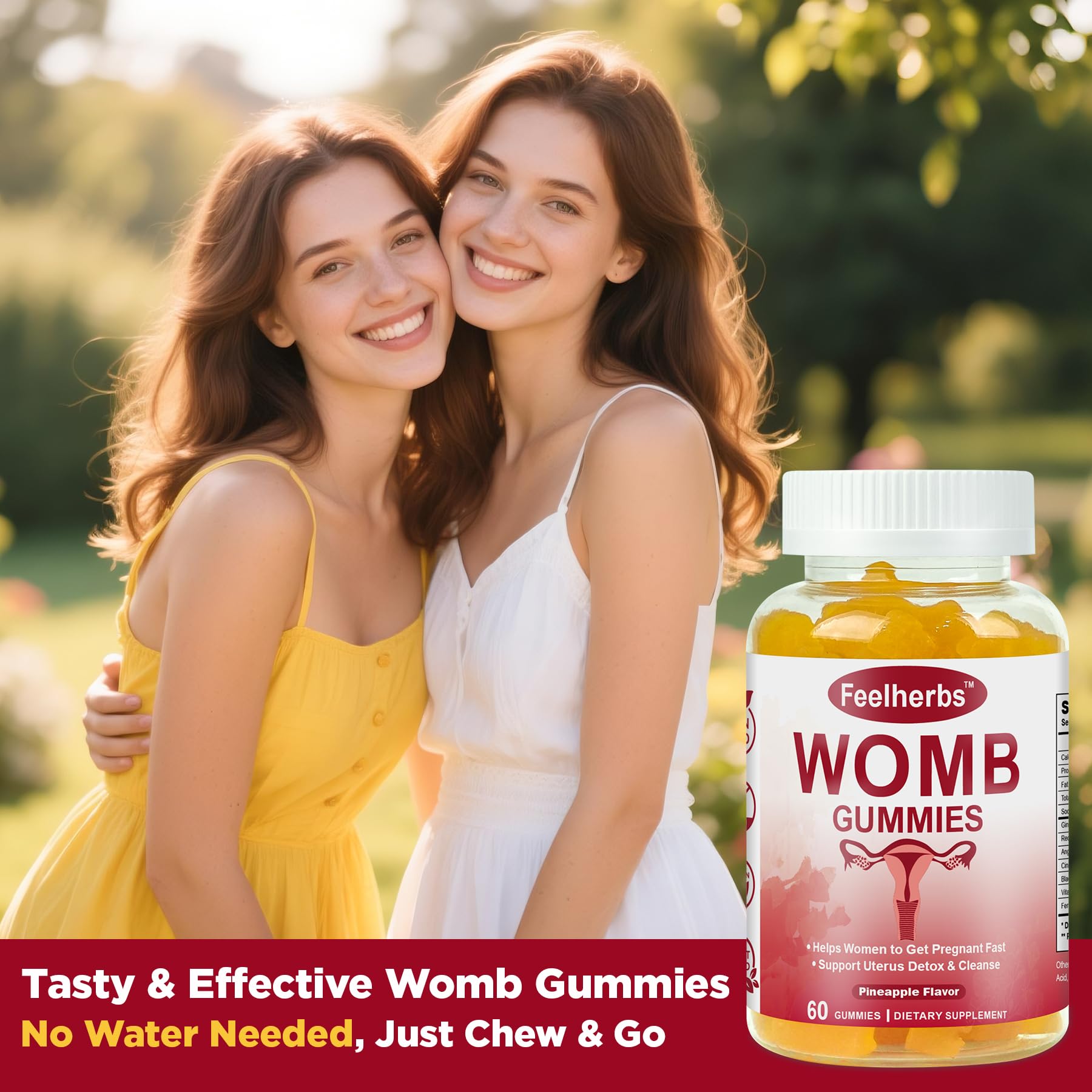 Womb Gummies for Women Ovary & Uterus Cleanse Detox, Pineapple Feminine Balance Fertility Gummies to Help Get Pregnant, Vegan Fertility Support, Gluten-Free, 60 Count — Amazon image 5