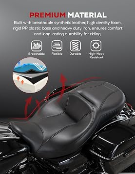 XFMT Hammock Motorcycle Seat Fit For Harley Touring 2009-2023
