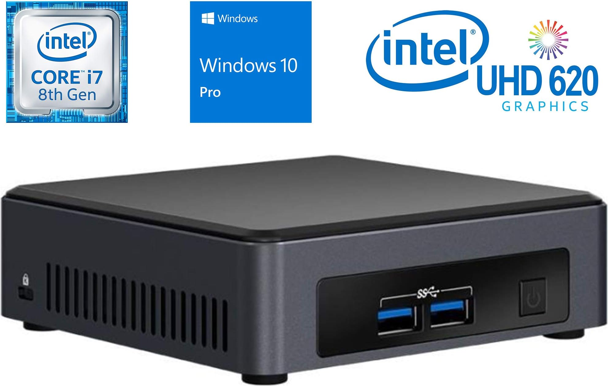 Intel NUC NUC7i7DNKE Mini PC/HTPC, Intel Quad-Core i7-8650U 1.9GHz Upto 4.2GHz, 16GB DDR4, 250GB NVMe SSD, 4k Support, Dual Monitor Capable, WiFi, Bluetooth, Windows 10 Pro 64Bit