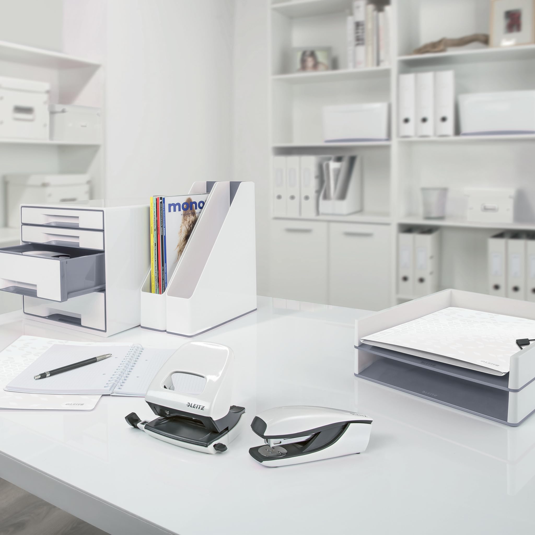 Image secondaire de Corbeille à Papier Leitz WOW 15L - Lot de 6 en Blanc Nacré