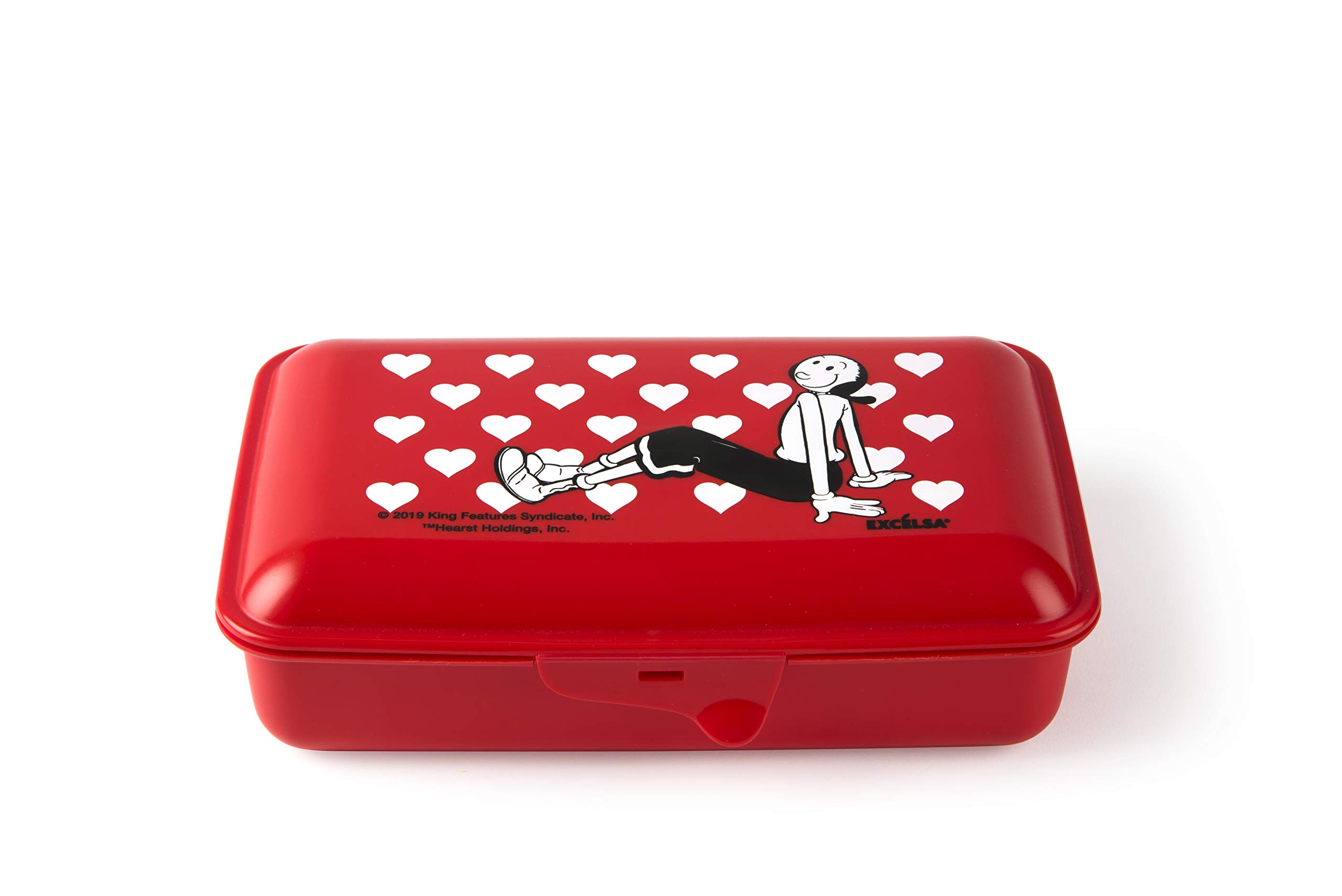 Excelsa Popeye Lunch Box with Cutlery Olivia, Red, 23 x 13 cm
