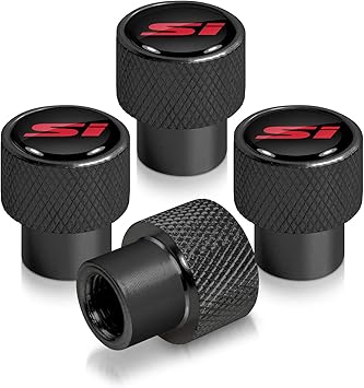 Black Aluminum Tire Valve Stem Caps 