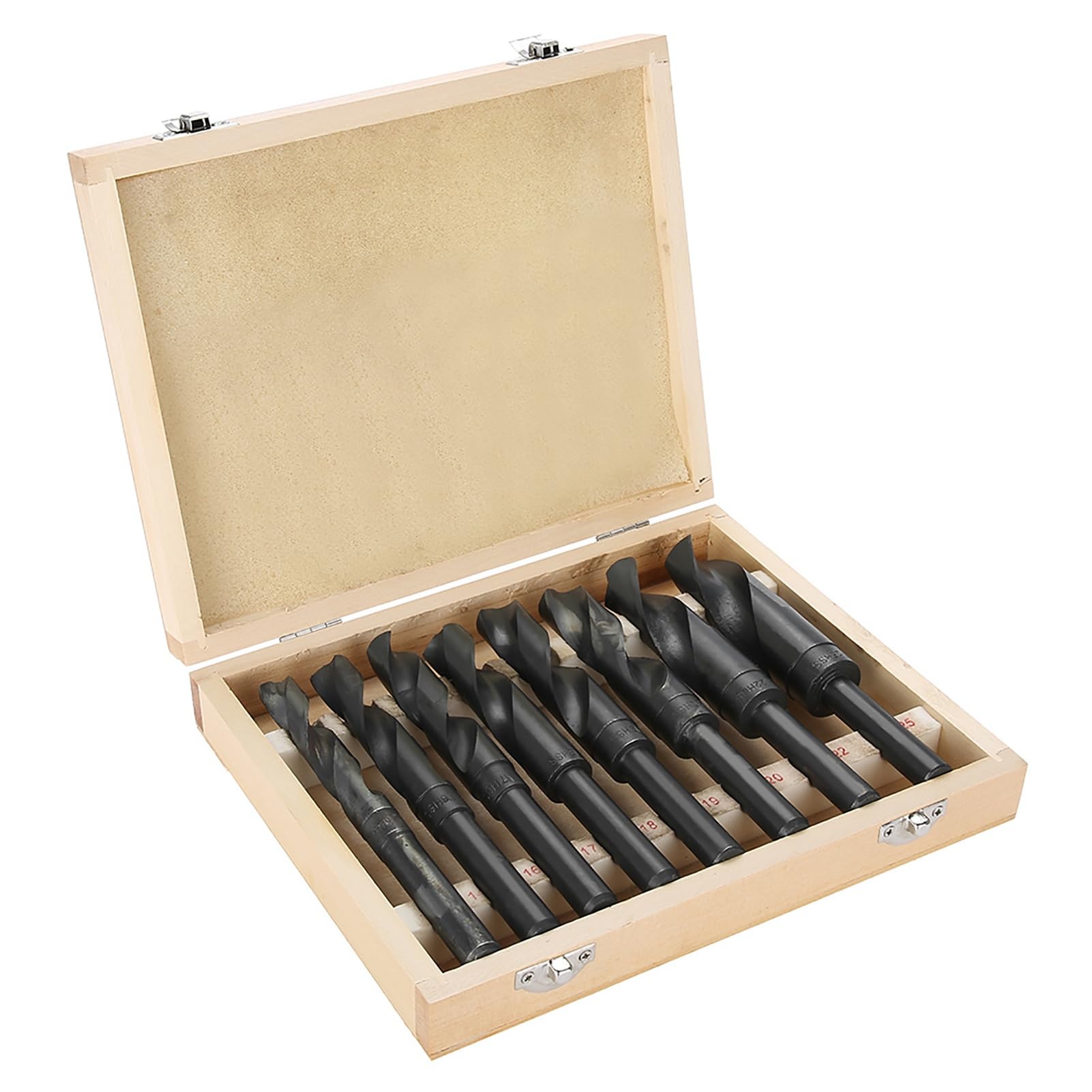 Lote de 8 Uds de Brocas Helicoidales de Acero con Rodamiento de Vástago Reducido para Diversos Materiales, Herramienta de Perforación de 14-25mm para Taller de Carpintería