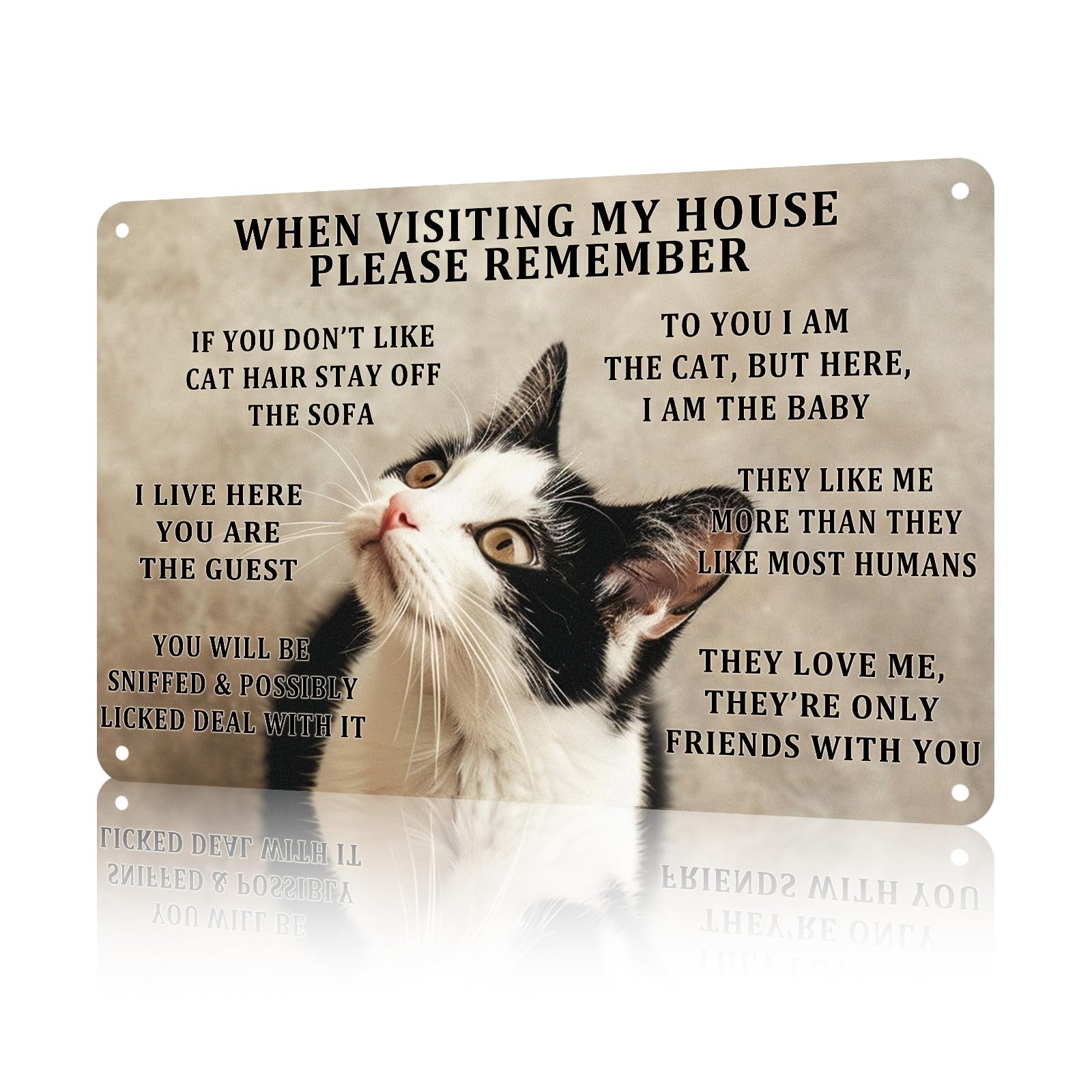 Anceky Aluminum Metal Signs When Visiting My House Please Remember Metal Tin Sign for Home Kitchen Retro Decor Yard Garden Outdoor 12×16 Inches