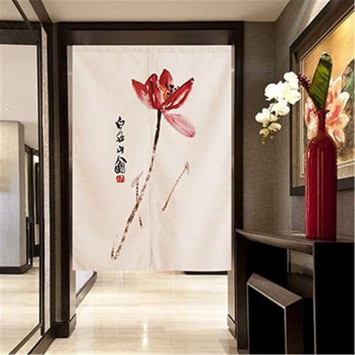 Miniatura 10 de Noren - Cortina japonesa para puerta, diseño de pez chino, divisor de habitación, 33.5 x 47.2 pulgadas